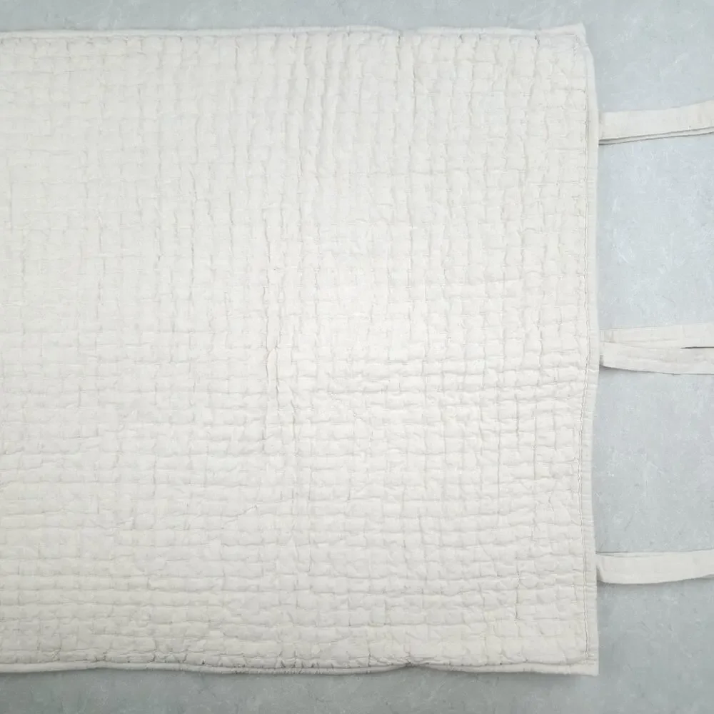 Pottery Barn Euro Sham Pick Stitch Quilted Cotton Linen Minimalist Farmhouse 2pc